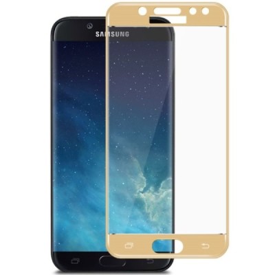 Samsung Galaxy J5 2017 (J530) „3D Rewan“ 9H Tempered Glass sustiprintos apsaugos auksinis pilnai dengiantis apsauginis ekrano st