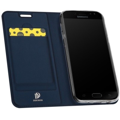 „Dux Ducis“ Skin serijos Samsung Galaxy J5 2017 (J530) mėlynas odinis atverčiamas dėklas / Priedai.lt