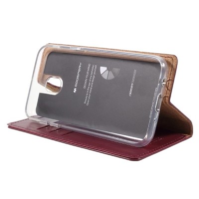 „Mercury“ Bravo Diary Samsung Galaxy J5 2017 (J530) bordo odinis dėklas / Priedai.lt