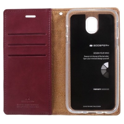 „Mercury“ Bravo Diary Samsung Galaxy J5 2017 (J530) bordo odinis dėklas / Priedai.lt