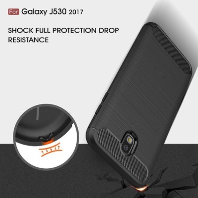Samsung Galaxy J5 2017 (J530) „Carbon“ kieto silikono TPU juodas dėklas - nugarėlė / Priedai.lt