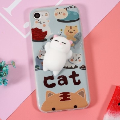 Apple iPhone 7 (iPhone 8) „Squezy“ Cat kieto silikono TPU mėlynas dėklas - nugarėlė / Priedai.lt