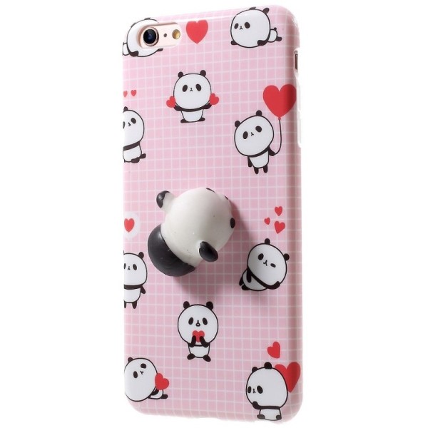 „Squezy“ Panda Kõva silikoon (TPU) kaaned - roosa (iPhone 6 / 6S)