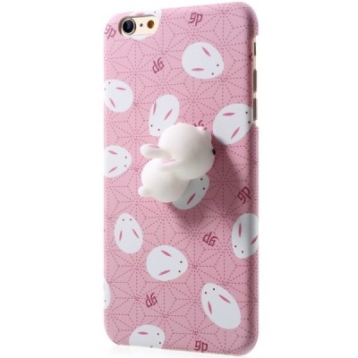 Apple iPhone 6 (6s) „Squezy“ Rabbit plastikinis rožinis dėklas - nugarėlė / Priedai.lt