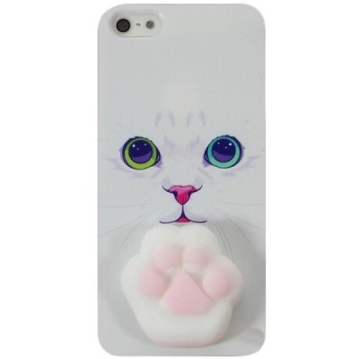Apple iPhone 5 (5s) „Squezy“ Pėdutė kieto silikono TPU baltas dėklas - nugarėlė / Priedai.lt