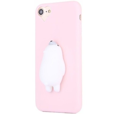Apple iPhone 6 (6s) „Squezy“ Polar Bear kieto silikono TPU rožinis dėklas - nugarėlė / Priedai.lt