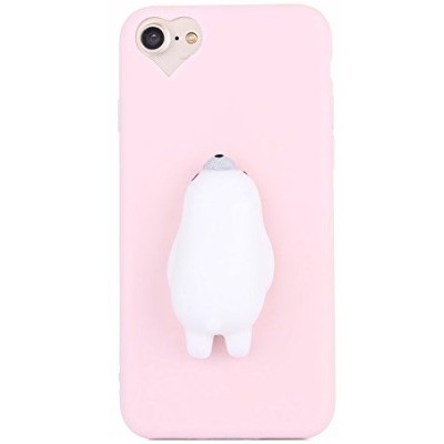 Apple iPhone 6 (6s) „Squezy“ Polar Bear kieto silikono TPU rožinis dėklas - nugarėlė / Priedai.lt