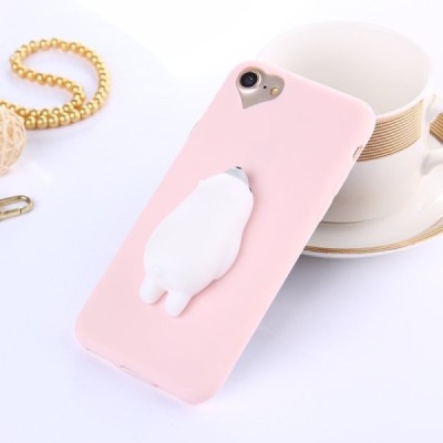 Apple iPhone 6 (6s) „Squezy“ Polar Bear kieto silikono TPU rožinis dėklas - nugarėlė / Priedai.lt