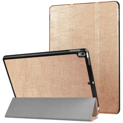 Apple iPad Pro 10.5" (Air 2019) atverčiamas auksinis odinis dėklas - knygutė / Priedai.lt