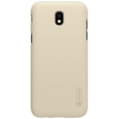 Samsung Galaxy J7 2017 (J730) Nillkin Frosted Shield auksinis plastikinis dėklas + apsauginė ekrano plėvelė / Priedai.lt