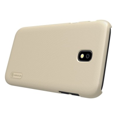Samsung Galaxy J7 2017 (J730) Nillkin Frosted Shield auksinis plastikinis dėklas + apsauginė ekrano plėvelė / Priedai.lt