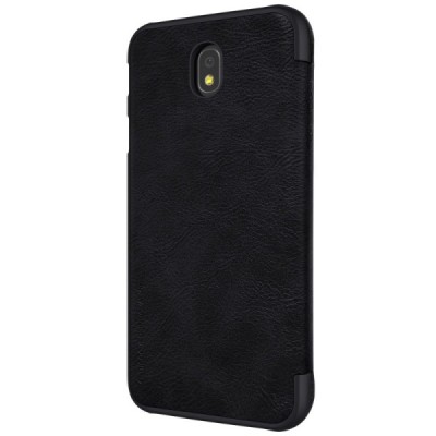 Prabangus „Nillkin“ Qin serijos juodas odinis atverčiamas Samsung Galaxy J7 2017 (J730) dėklas / Priedai.lt