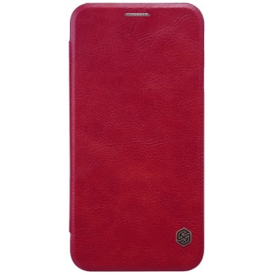 Prabangus „Nillkin“ Qin serijos raudonas odinis atverčiamas Samsung Galaxy J7 2017 (J730) dėklas / Priedai.lt