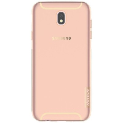 Samsung Galaxy J7 2017 (J730) Nillkin Nature plonas skaidrus (permatomas) silikoninis TPU rudas dėklas / Priedai.lt