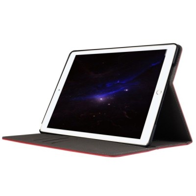 Apple iPad Pro 10.5" (Air 2019) atverčiamas raudonas odinis dėklas / Priedai.lt