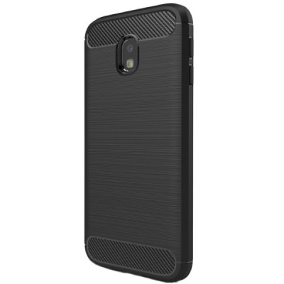 Samsung Galaxy J3 2017 (J330) „Carbon“ kieto silikono TPU juodas dėklas - nugarėlė / Priedai.lt