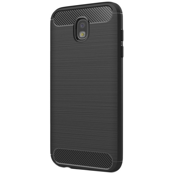 „Carbon“ Kõva silikoon (TPU) kaaned - must (Galaxy J7 2017)