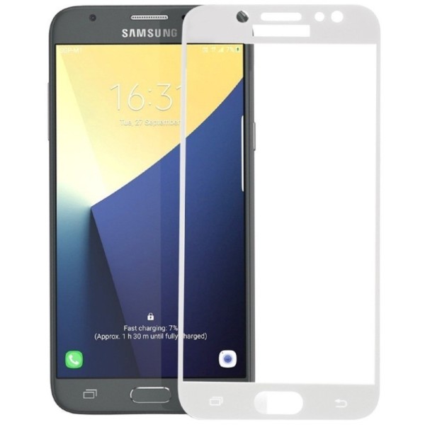 „Calans“ Tempered Glass täielik katvus kaitsev ekraaniklaas 0.2 mm - valge (Galaxy J7 2017)