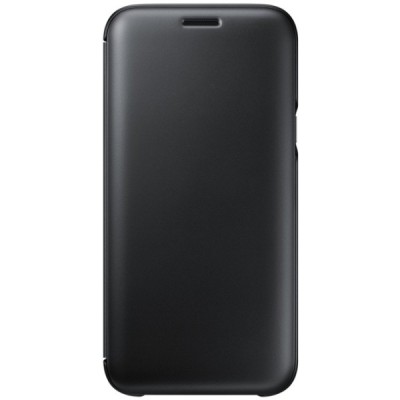 Samsung Galaxy J5 2017 (J530) originalus Wallet Cover atverčiamas juodas odinis dėklas - piniginė / Priedai.lt