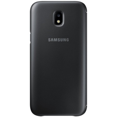 Samsung Galaxy J5 2017 (J530) originalus Wallet Cover atverčiamas juodas odinis dėklas - piniginė / Priedai.lt
