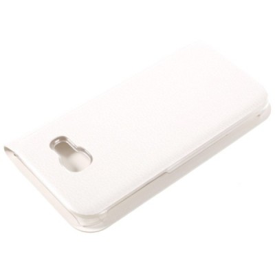Samsung Galaxy A7 2017 (A720) baltas odinis atverčiamas Flip Wallet dėklas - piniginė / Priedai.lt