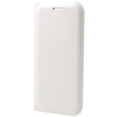 Samsung Galaxy A7 2017 (A720) baltas odinis atverčiamas Flip Wallet dėklas - piniginė / Priedai.lt