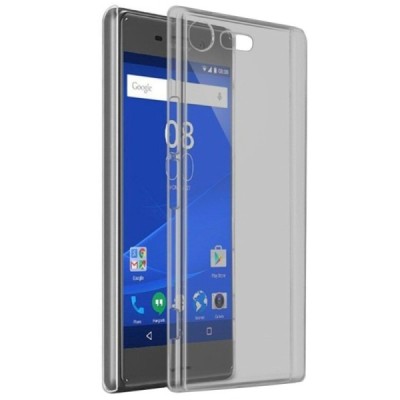 Sony Xperia XZ Premium (Xperia XZ Premium Dual) skaidrus (permatomas) silikoninis TPU ploniausias pasaulyje pilkas dėklas / Prie