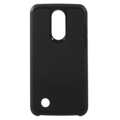 Sustiprintos apsaugos LG K8 2017 (X240, M200N) juodas kieto silikono (TPU) ir plastiko dėklas / Priedai.lt