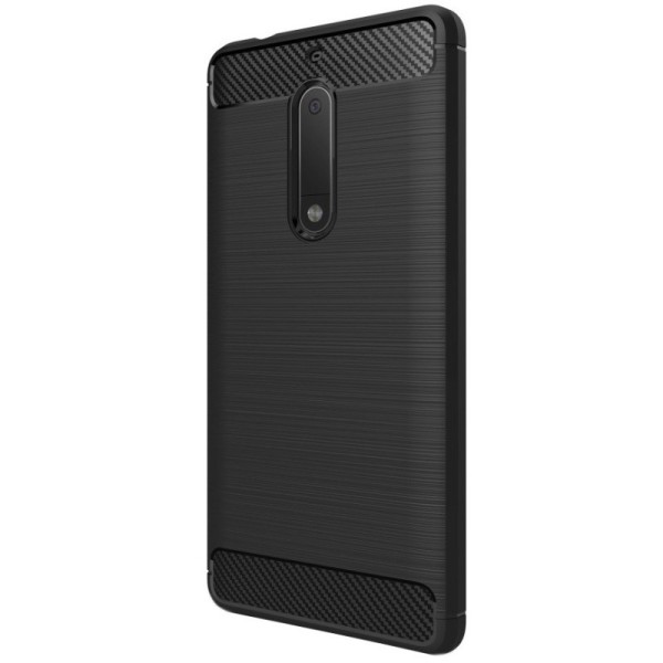 „Carbon“ Kõva silikoon (TPU) kaaned - must (Nokia 5)