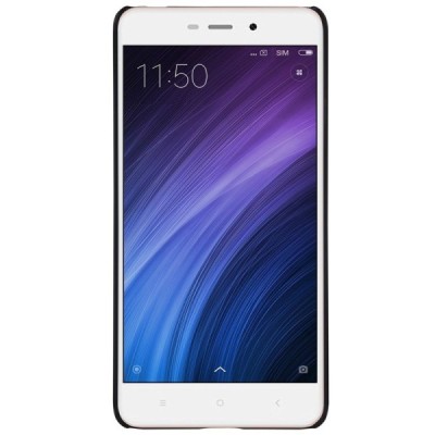 Xiaomi Redmi 4A Nillkin Frosted Shield juodas plastikinis dėklas + apsauginė ekrano plėvelė / Priedai.lt