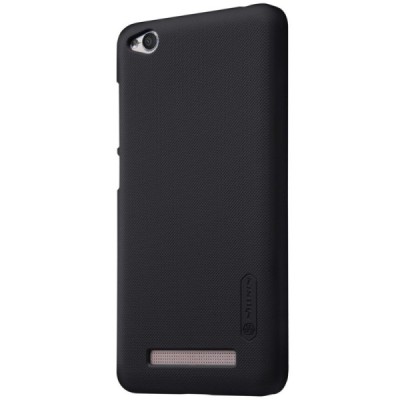 Xiaomi Redmi 4A Nillkin Frosted Shield juodas plastikinis dėklas + apsauginė ekrano plėvelė / Priedai.lt
