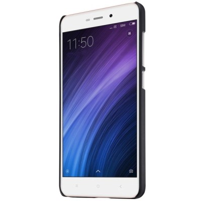 Xiaomi Redmi 4A Nillkin Frosted Shield juodas plastikinis dėklas + apsauginė ekrano plėvelė / Priedai.lt