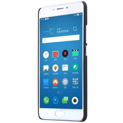 Meizu m5 note Nillkin Frosted Shield juodas plastikinis dėklas + apsauginė ekrano plėvelė / Priedai.lt