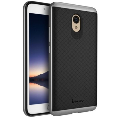 Meizu m5 note „IPAKY“ kieto silikono TPU juodas (pilkos spalvos apvadais) dėklas - nugarėlė / Priedai.lt