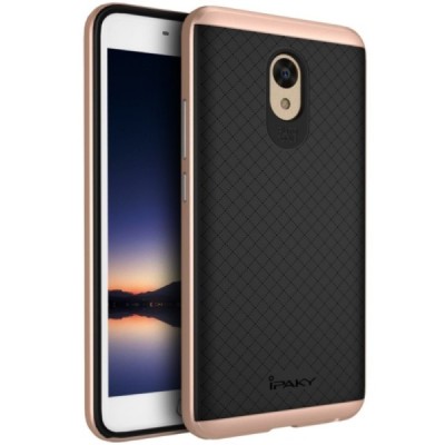 Meizu m5 note „IPAKY“ kieto silikono TPU juodas (rožinės spalvos apvadais) dėklas - nugarėlė / Priedai.lt