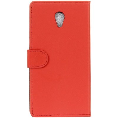 Meizu m5 note atverčiamas raudonas odinis dėklas - piniginė / Priedai.lt