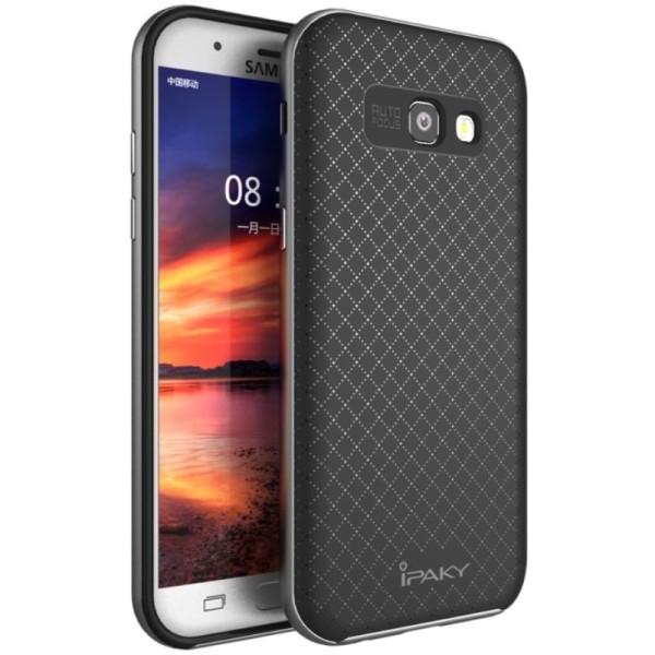 „IPAKY“ Kõva silikoon (TPU) kaaned - must / hall (Galaxy A5 2017)