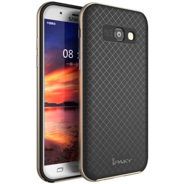 „IPAKY“ Kõva silikoon (TPU) kaaned - must / kuldne (Galaxy A5 2017)