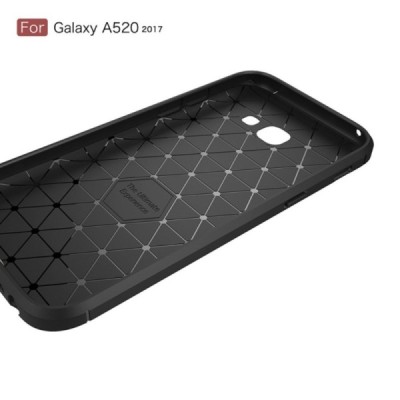 Samsung Galaxy A5 2017 (A520) „Carbon“ kieto silikono TPU juodas dėklas - nugarėlė / Priedai.lt