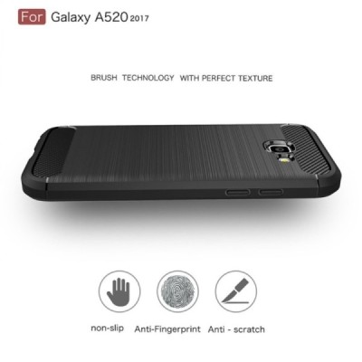 Samsung Galaxy A5 2017 (A520) „Carbon“ kieto silikono TPU juodas dėklas - nugarėlė / Priedai.lt
