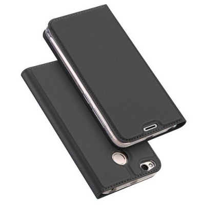 „Dux Ducis“ Skin serijos Xiaomi Redmi 4X juodas odinis atverčiamas dėklas / Priedai.lt