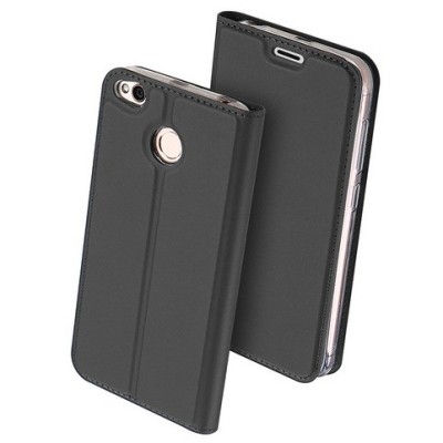 „Dux Ducis“ Skin serijos Xiaomi Redmi 4X juodas odinis atverčiamas dėklas / Priedai.lt