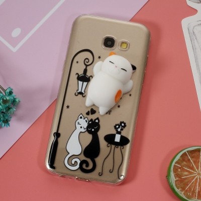 Samsung Galaxy A5 2017 (A520) „Squezy“ Cat kieto silikono TPU skaidrus dėklas - nugarėlė / Priedai.lt