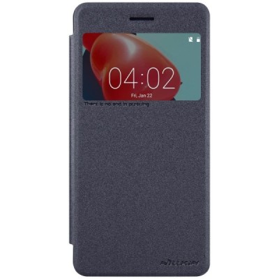 Nokia 6 pilkas odinis atverčiamas Nillkin Sparkle dėklas / Priedai.lt