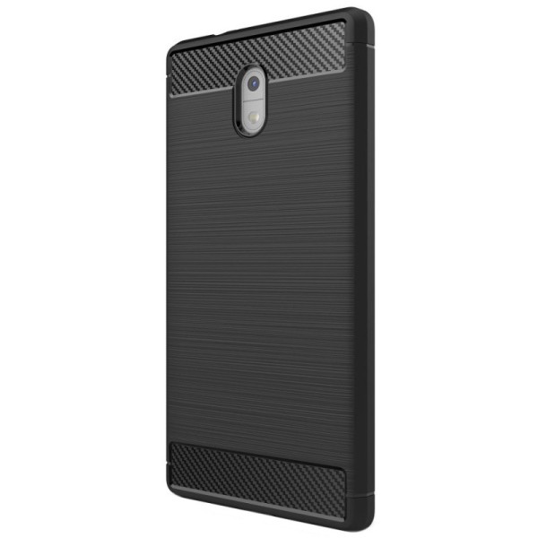 „Carbon“ Kõva silikoon (TPU) kaaned - must (Nokia 3)