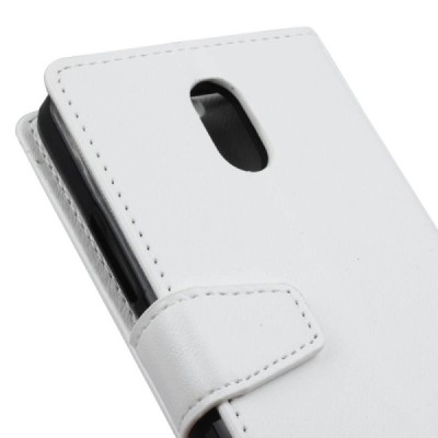 Nokia 3 atverčiamas baltas odinis dėklas, knygutė - piniginė / Priedai.lt