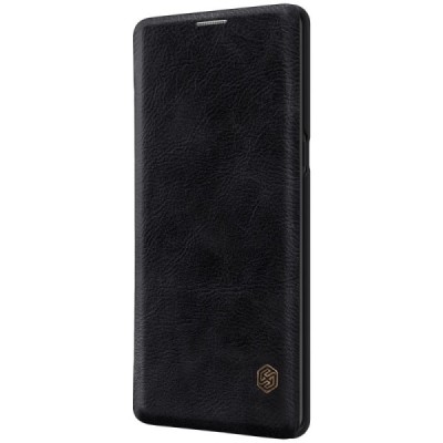 Prabangus „Nillkin“ Qin serijos juodas odinis atverčiamas Samsung Galaxy Note 8 (N950F) dėklas / Priedai.lt