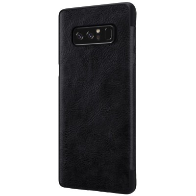 Prabangus „Nillkin“ Qin serijos juodas odinis atverčiamas Samsung Galaxy Note 8 (N950F) dėklas / Priedai.lt