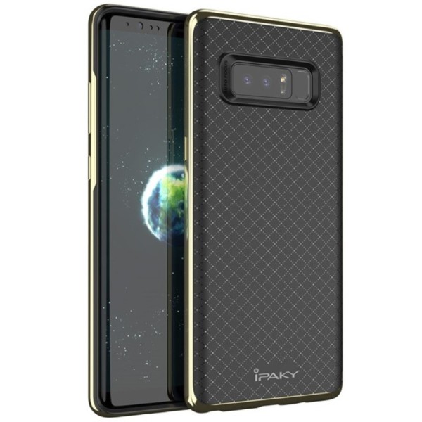 „IPAKY“ Kõva silikoon (TPU) kaaned - must / kuldne (Galaxy Note 8)