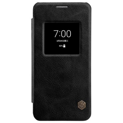 Prabangus „Nillkin“ Qin serijos juodas odinis atverčiamas LG G6 (H870) dėklas / Priedai.lt
